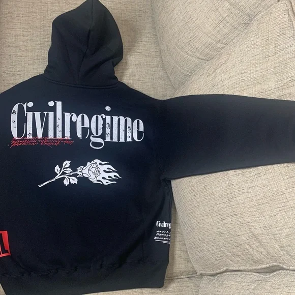 NWT CIVIL REGIME x MARVEL Deadpool Graphic Hoodie in Black, Size Small - Picture 5 of 7